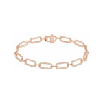 Paper Clip Link Natural Diamond Bracelet