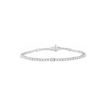 Lab Grown Diamond Line Bracelet with Stationed Larger Diamonds