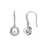 Cultured Freshwater Pearl and 1/2 Ct.Diamond Earrings