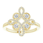 Natural Diamond Clover Fashion Ring
