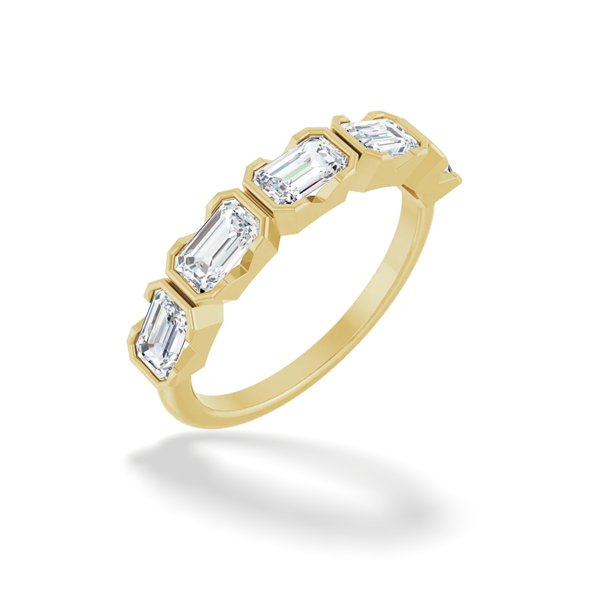 Emerald Cut East-to-West Lab Grown Diamond Anniversary Band