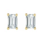 Emerald Cut Solitaire Lab-Grown Earrings