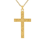 14K Floral Cross Necklace