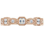 Bezel Set Asscher Natural Diamond Anniversary Band