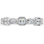 Bezel Set Asscher Natural Diamond Anniversary Band