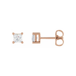 Princess Cut Solitaire Lab-Grown Diamond Earrings