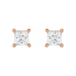 Princess Cut Solitaire Lab-Grown Diamond Earrings
