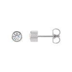 Round Lab-Grown Diamond Solitaire Bezel-Set Earrings
