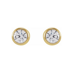 Round Lab-Grown Diamond Solitaire Bezel-Set Earrings