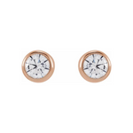 Round Lab-Grown Diamond Solitaire Bezel-Set Earrings