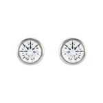 Round Lab-Grown Diamond Solitaire Bezel-Set Earrings