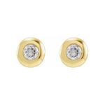 Round Bezel-Set Lab-Grown Diamond Solitaire Earrings