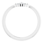 Three Stone Diamond V-Shaped Ring