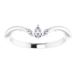 Three Stone Diamond V-Shaped Ring